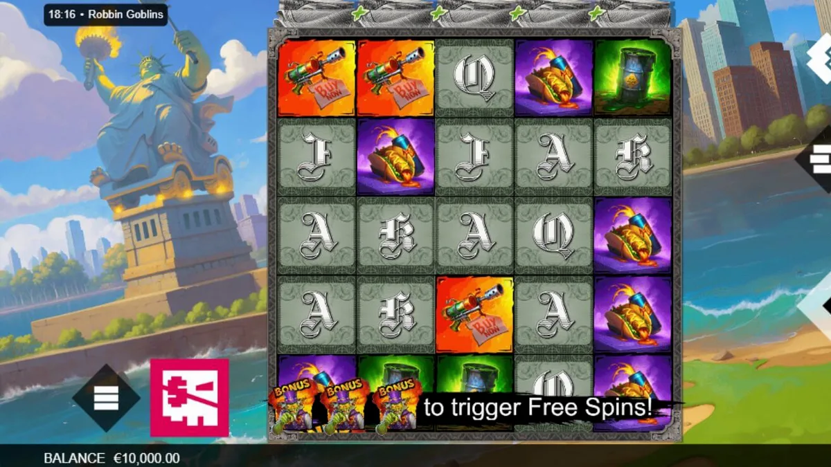 Robbin’ Goblins slot game featuring chaotic goblin theme and explosive visuals